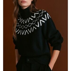 VARLEY Marcie Fair Isle Yoke Knit Sweater Women Size Medium